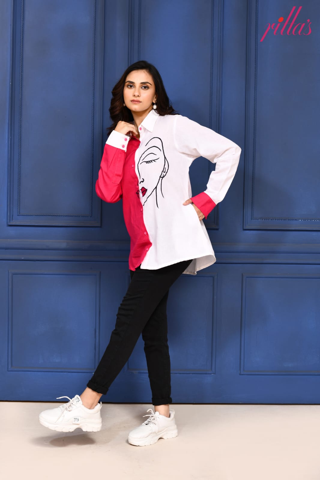 THE MUSE-PINK WHITE DUEL SHIRT