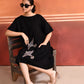 THE SOARING – BLACK EMBROIDERED BIRD DRESS
