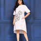 THE ARTISAN – IVORY ABSTRACT FACE DRESS