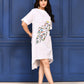 THE ARTISAN – IVORY ABSTRACT FACE DRESS
