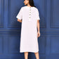 THE ARTISAN – IVORY ABSTRACT FACE DRESS