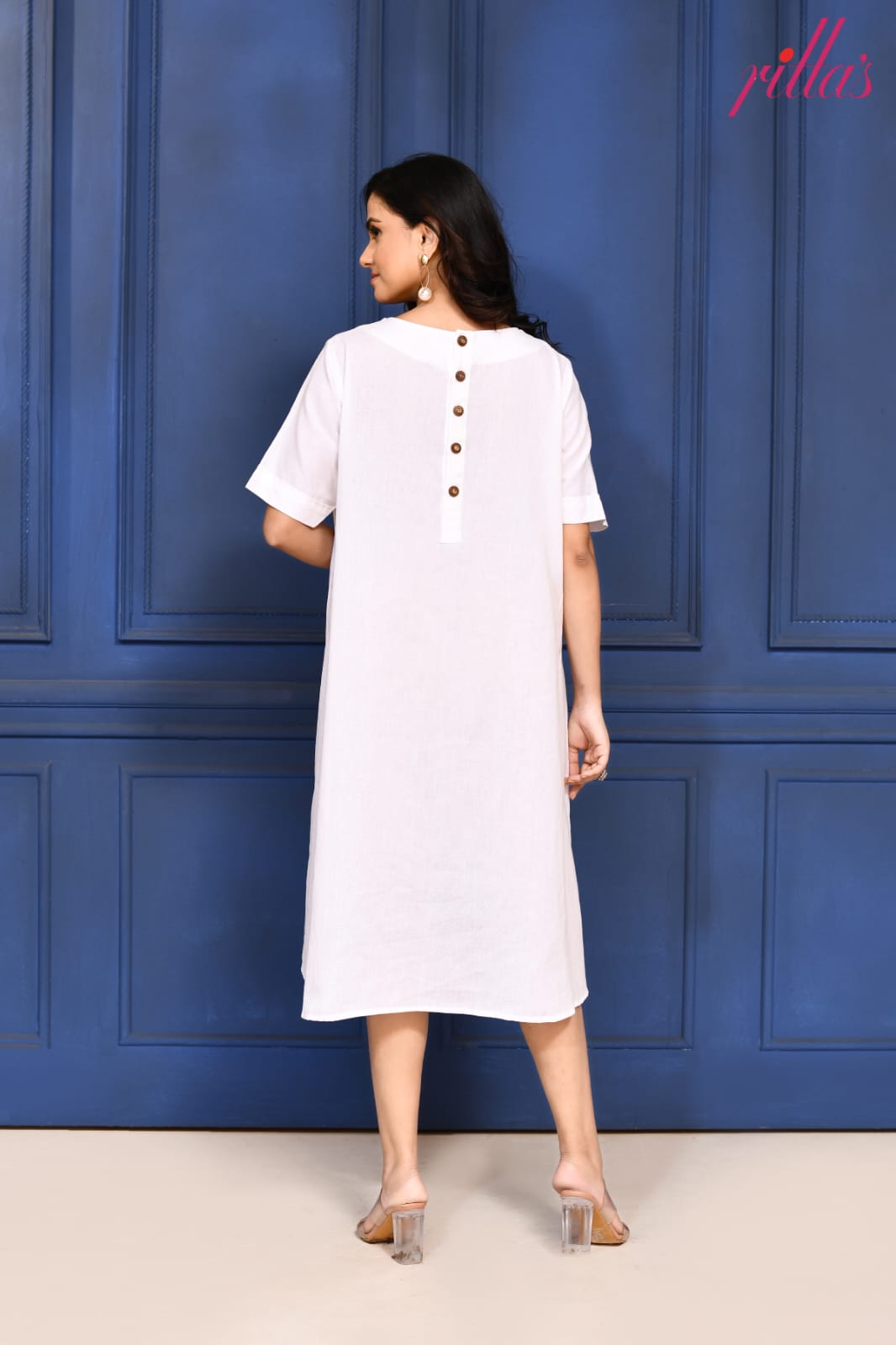 THE ARTISAN – IVORY ABSTRACT FACE DRESS
