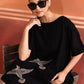 THE SOARING – BLACK EMBROIDERED BIRD DRESS